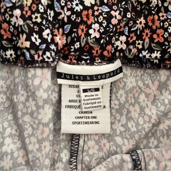 Tiny Floral Printed Pants Sz L Wrap Belt Capri Cropped Cottagecore - Picture 3 of 8